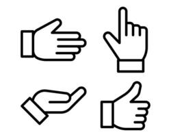 Hand Gesture Icon Line Simple Trendy Design. vector