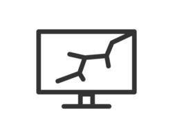 Scratched surface icon. Scratch resistant sign. Broken screen symbol. vector