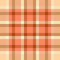 Teenager plaid seamless, sheet fabric pattern tartan. Mustard texture check background textile in orange and red colors. vector