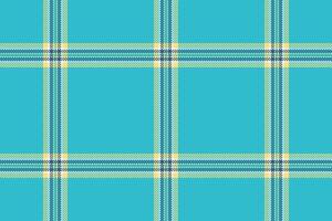 Hispanic plaid check tartan, awesome textile seamless pattern. Seventies fabric background texture in cyan and amber colors. vector