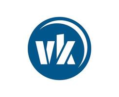 VK sport emblem or team logotype. Ball logo with a combination of Initial letter V and K for balls shop, sports company, training, club badge. vector