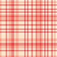 Checked background textile, usa check pattern fabric. Classic seamless texture plaid tartan in red and light colors. vector