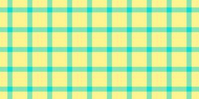 Graphic textile fabric, warm tartan seamless plaid. Age check background texture pattern in yellow and teal colors. vector