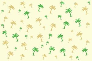 a pattern of palm trees on a yellow background vector