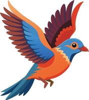 Colourful Flying bird isolated on white Background vector