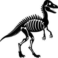 A Dinosaur skeleton black color vector