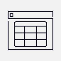 Data Flowchart Icon for Table and Spreadsheet Analysis vector