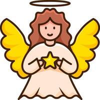 Angel with star illustration vector