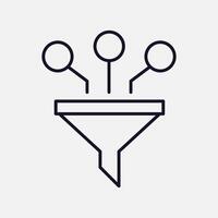 Filter and Funnel Icon for Data Variety Management vector