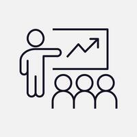Team Training Presentation Icon for Effective Learning vector