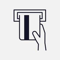ATM Credit Card Insert Icon for Streamlined Transaction Guidance vector