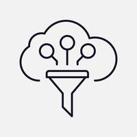 Big Data Funnel Icon for Efficient Data Filtering vector