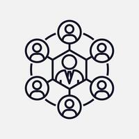 Connection and Leader Icon for Effective Team Management vector