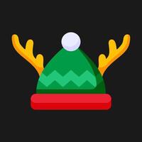 A hat with antlers on it vector