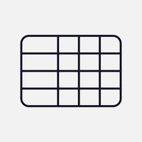 Excel Grid Icon and Table Layout for Efficient Data Management vector