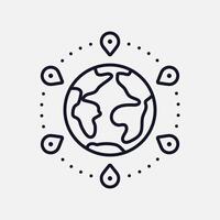 Global Network Icon for International Distribution and Connectivity vector
