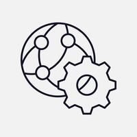Network Control Gear Icon for Streamlined System Management vector