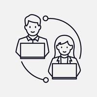 Team Responsibility Network Icon for Effective Collaboration vector