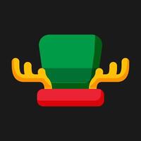 A green chair with antlers on it vector