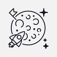 Flag and Moon Icon in Space for Stunning Visuals vector