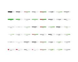 Collection Loading bar status icon. illustration. Set of loaded icons. Download progress. Donload or Upload. vector