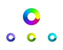 Collection Loading bar status icon. illustration. Set of loaded rainbow icons. Download progress. Donload or Upload. vector