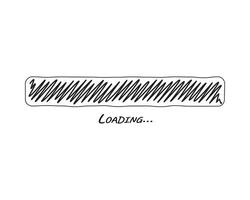 Loading bar status icon. illustration. loaded icons. Download progress. Donload or Upload. Hand-drawn sketch-scribble. vector