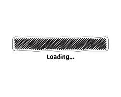 Loading bar status icon. illustration. loaded icons. Download progress. Donload or Upload. Hand-drawn sketch-scribble. vector