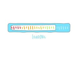 Loading bar status icon. illustration. loaded icons. Download progress. Donload or Upload. Hand-drawn sketch. vector