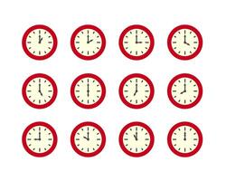 Summer clock icon design with apple. Collection of fruit icons of time. vector