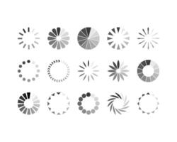 Collection Loading bar status icon. illustration. Set of loaded icons. Download progress. Donload or Upload. vector
