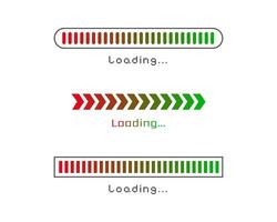 Collection Loading bar status icon. illustration. Set of loaded icons. Download progress. Donload or Upload. vector