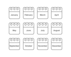 set of icons. Daily, monthly, yearly calendar icon vector