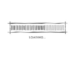 Loading bar status icon. illustration. loaded icons. Download progress. Donload or Upload. Hand-drawn sketch. vector
