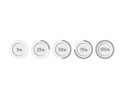 Collection Loading bar status icon. illustration. Set of loaded icons. Download progress. Donload or Upload. vector
