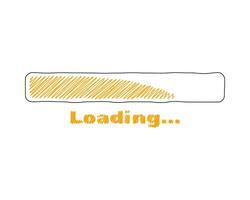 Loading bar status icon. illustration. loaded icons. Download progress. Donload or Upload. Hand-drawn sketch-scribble. vector