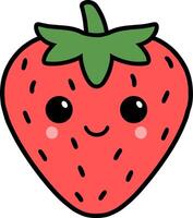 Kawaii Cute Strawberry vector