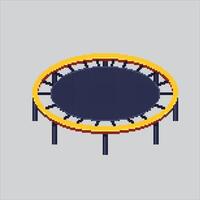 Pixelated Kid Trampoline. Playground kid trampoline icon pixelated for the pixel art game and icon for website and game. old school retro. vector