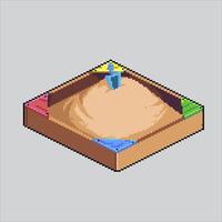 Pixel art illustration Children Sandbox. Pixelated Sandbox Kid. Children Park Sandbox icon pixelated for the pixel art game and icon for website and game. old school retro. vector
