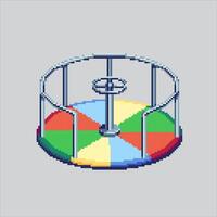 Pixel art illustration Children Merry Go Round. Pixelated Park round. Children Park Merry Go Round icon pixelated for the pixel art game and icon for website and game. old school retro. vector
