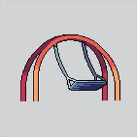 Children Park Swing icon pixelated for the pixel art game and icon for website and game. old school retro. vector