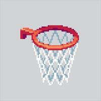 Basketball Ring icon pixelated for the pixel art game and icon for website and game. old school retro. vector
