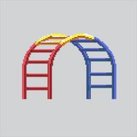 Children Park Archladder Cloud Ladder icon pixelated for the pixel art game and icon for website and game. old school retro. vector