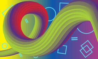 3d wavy and memphis colorful Gradient abstract background. creative modern design, vector