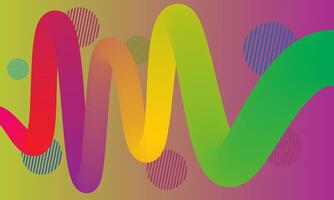 colorful 3d shape abstract wavy with gradient background. Memphis modern design, vector