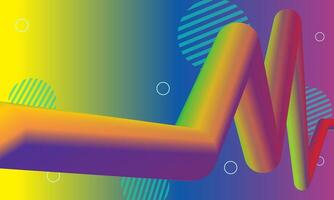 3d shape abstract wavy and Memphis colorful background. creative modern design, vector