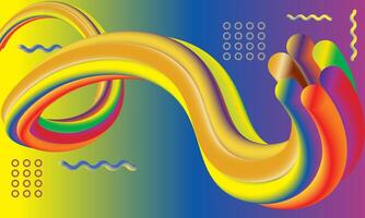 colorful Memphis abstract wavy 3d shape background. modern design vector
