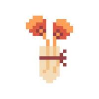 flowers inside vase pixel art for your needs vector