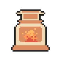 fireplace pixel art for your needs vector