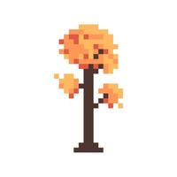 autumn tree pixel art for your needs vector